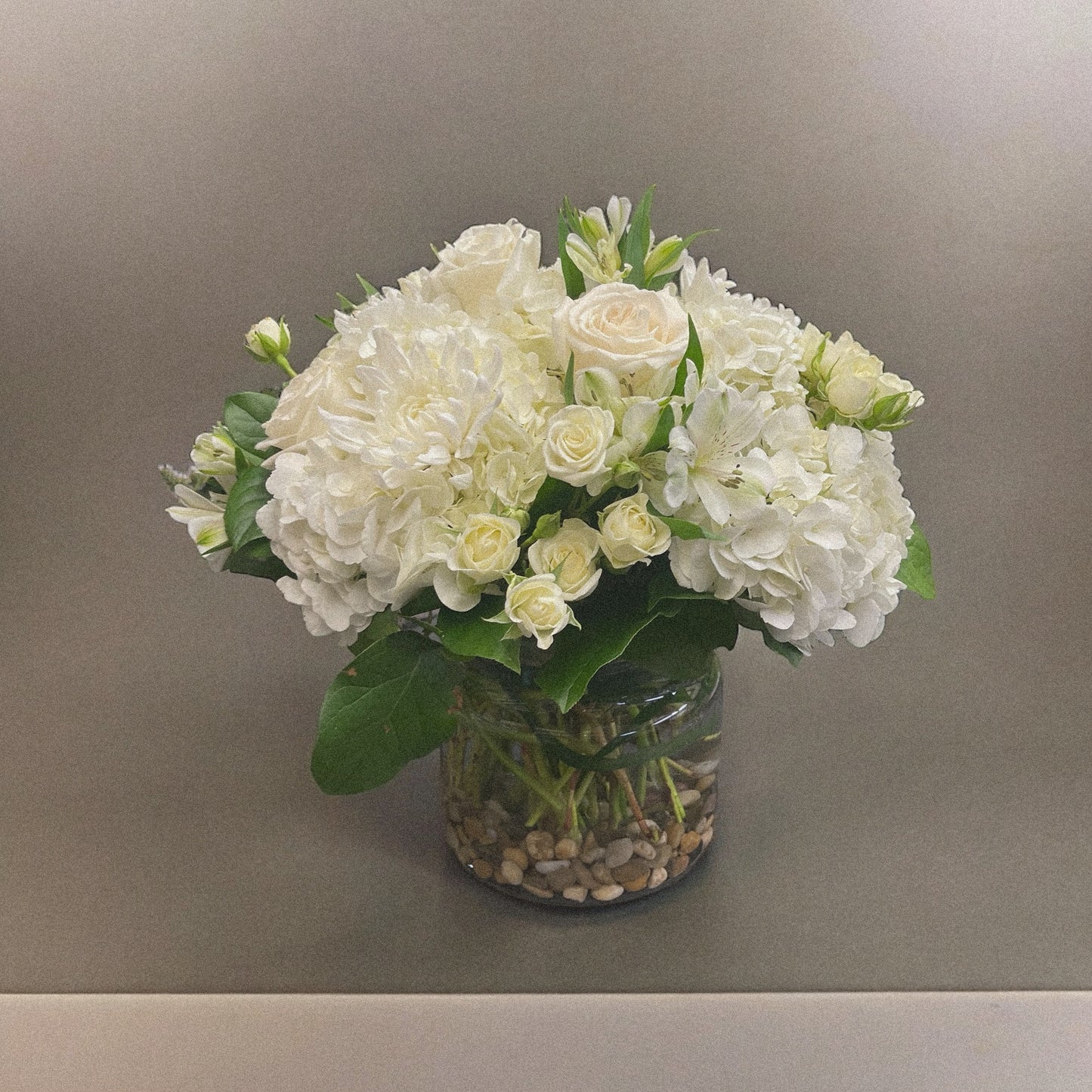 Snowy Splendor luxury white roses and hydrangeas bouquet, perfect for all occasions from best florist in Toronto and GTA, same day delivery.