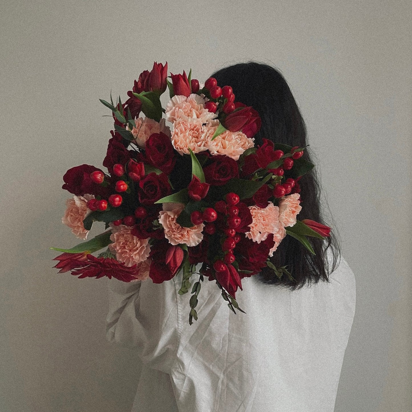 "Passionate red rose bouquet wrapped in luxury paper, the perfect Valentine’s Day or romantic gift.