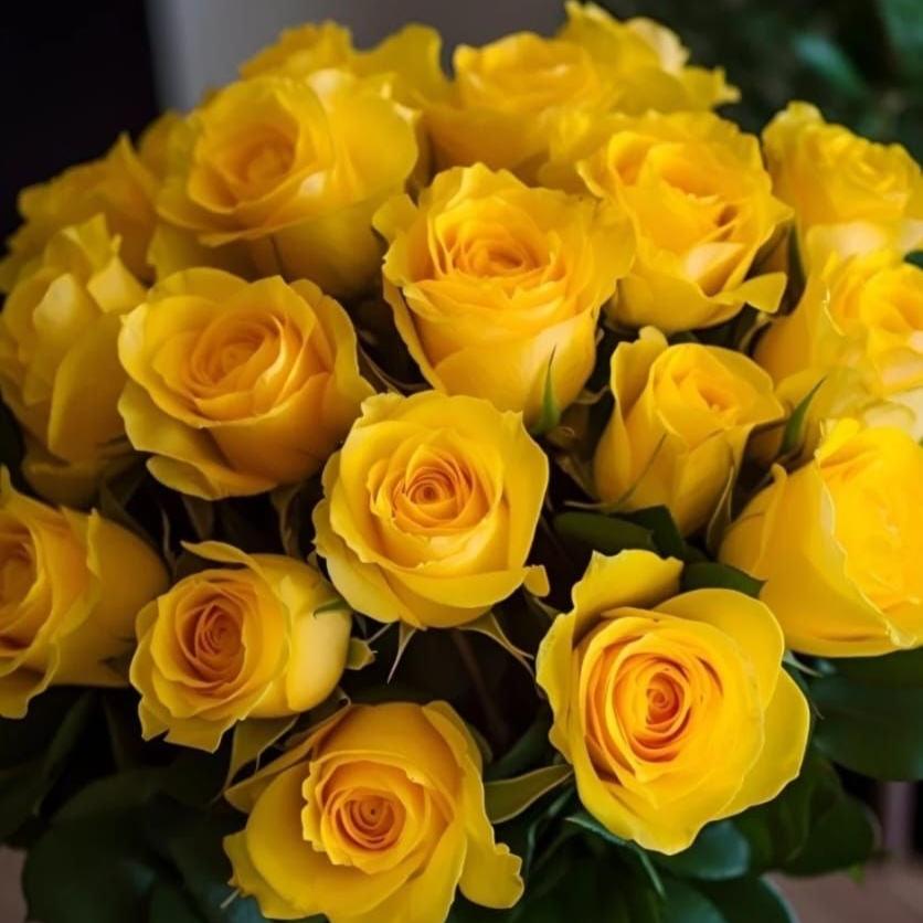 Enchanting arrangement of yellow roses, symbolizing friendship and happiness, a thoughtful gift choice