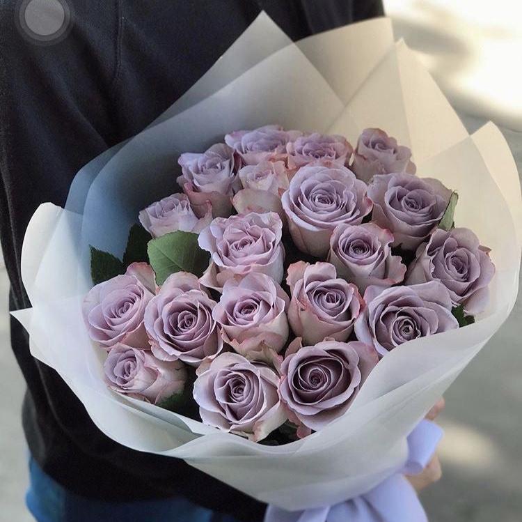 Classic dozen purple roses wrapped beautifully, a timeless expression of love and affection.
