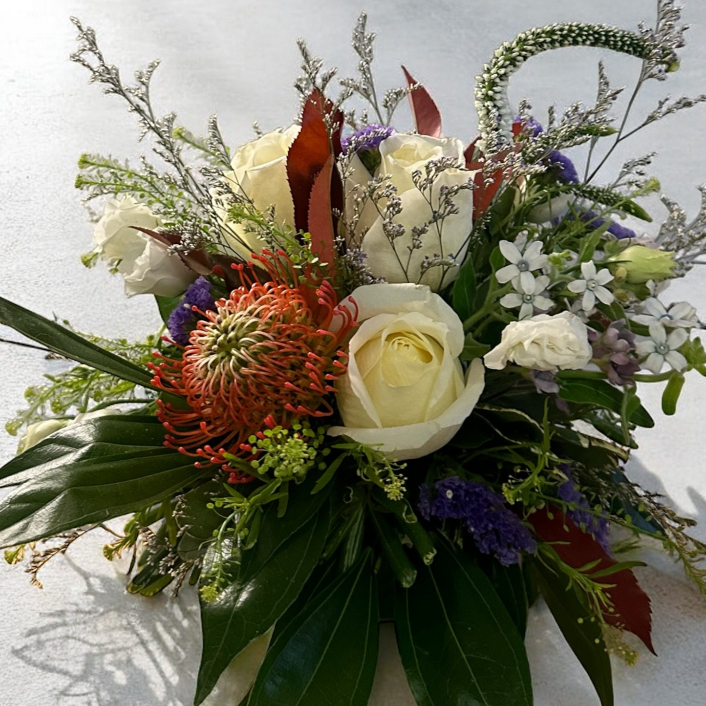 Autumn Bliss luxury floral arrangement with white roses and seasonal blooms, best Toronto and GTA florist, same day delivery available.